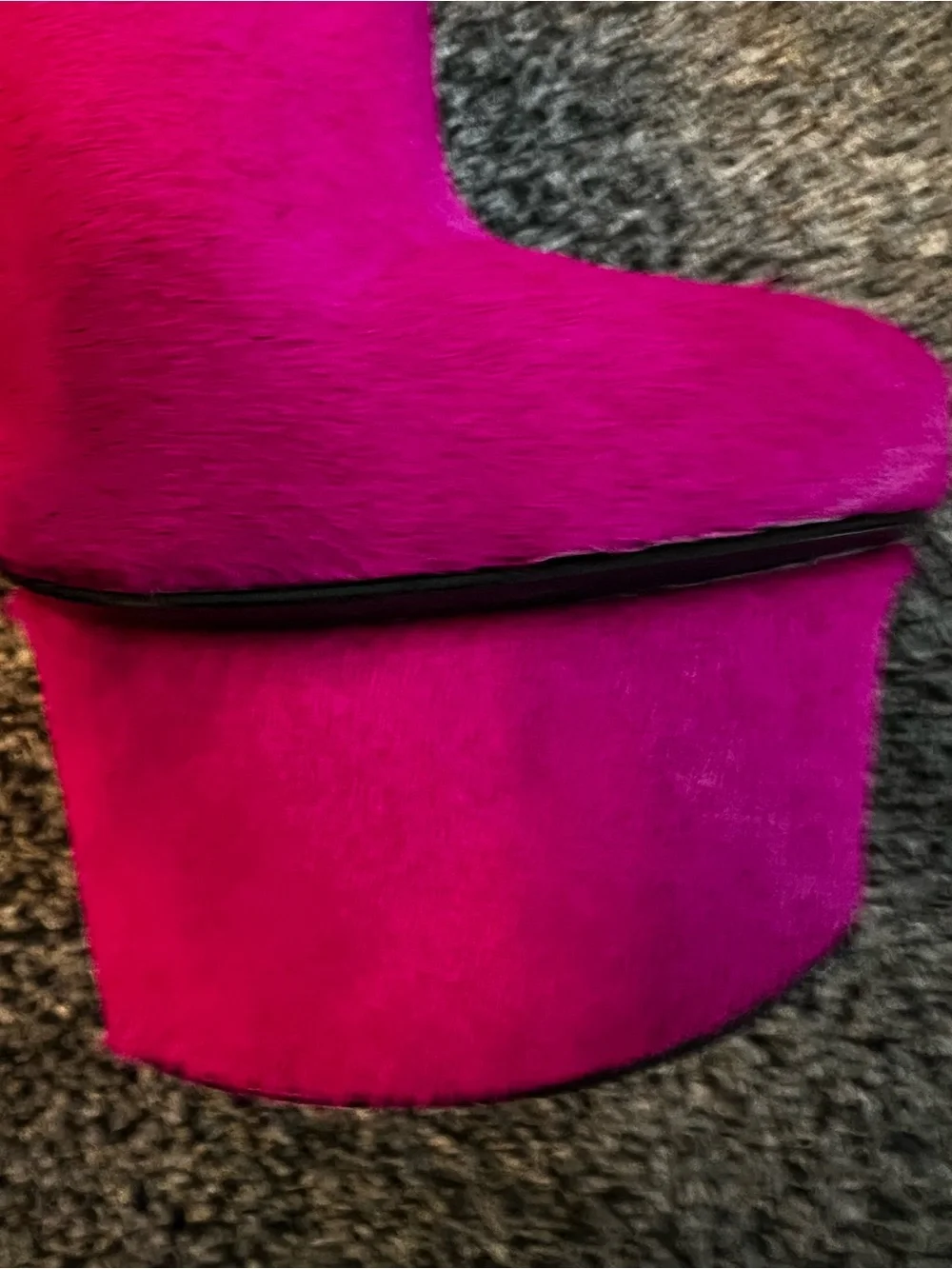 London Trash Fuchsia Platform Peep-Ankle Heels with Leopard Strap